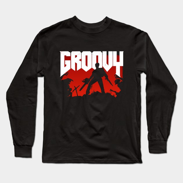 Doomy and Groovy Long Sleeve T-Shirt by Manoss